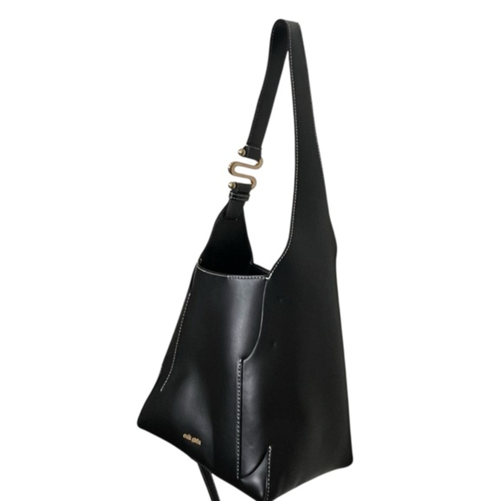 Cult Gaia Simona Bag Women’s‎ Black Leather Shoulder Purse Modern - Picture 2 of 15